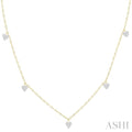 Heart Shape Lovebright Diamond Station Necklace