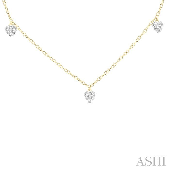 Heart Shape Lovebright Diamond Station Necklace