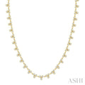 3 Stone Bezel Diamond Station Necklace