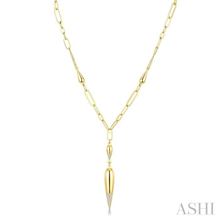 Teardrop Paperclip Diamond Fashion Necklace