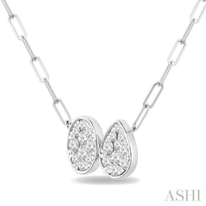 Oval & Pear Shape Lovebright Diamond Necklace