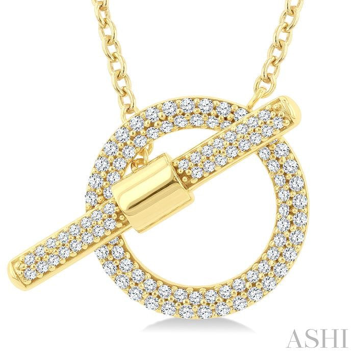 Circle Toggle Diamond Fashion Necklace