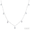 Mixed Shape Bezel Set Diamond Station Necklace