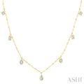 Mixed Shape Bezel Set Diamond Station Necklace