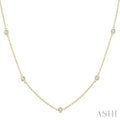 Bezel Set Diamond Station Necklace