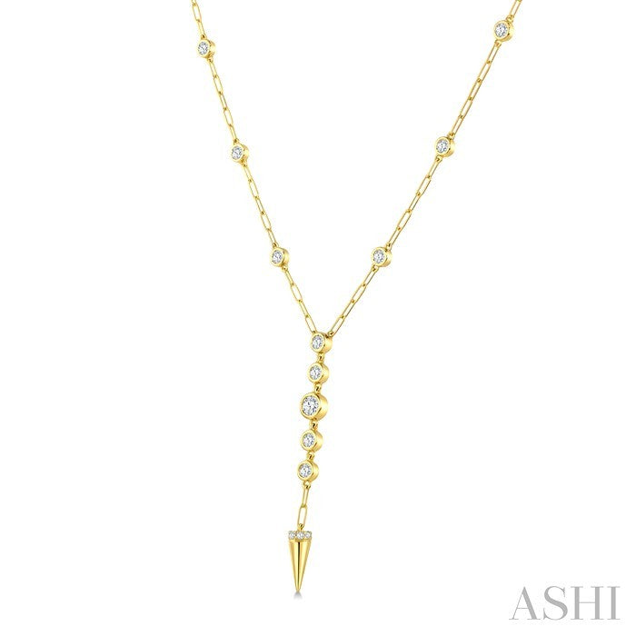Paperclip Diamond Fashion Station Necklace