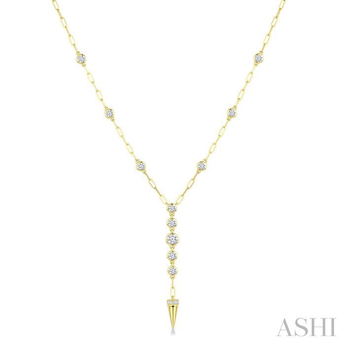 Paperclip Diamond Fashion Station Necklace