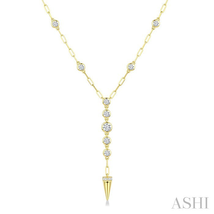Paperclip Diamond Fashion Station Necklace