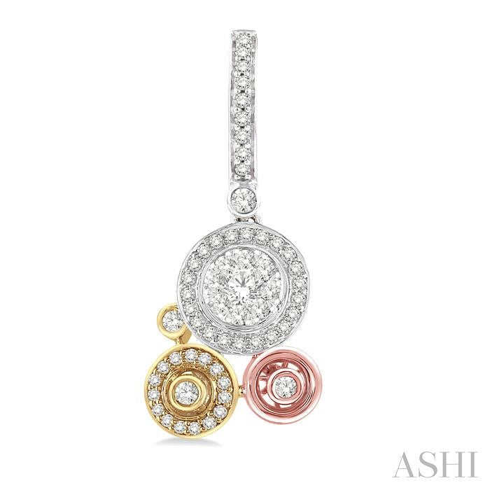 Round Shape Halo Lovebright Diamond Fashion Earrings