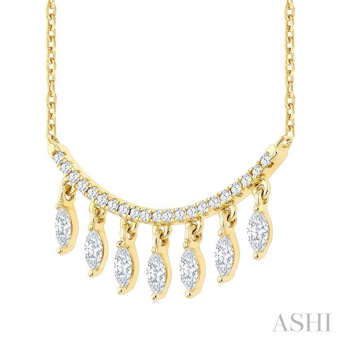 Marquise Shape Diamond Chandelier Fashion Necklace