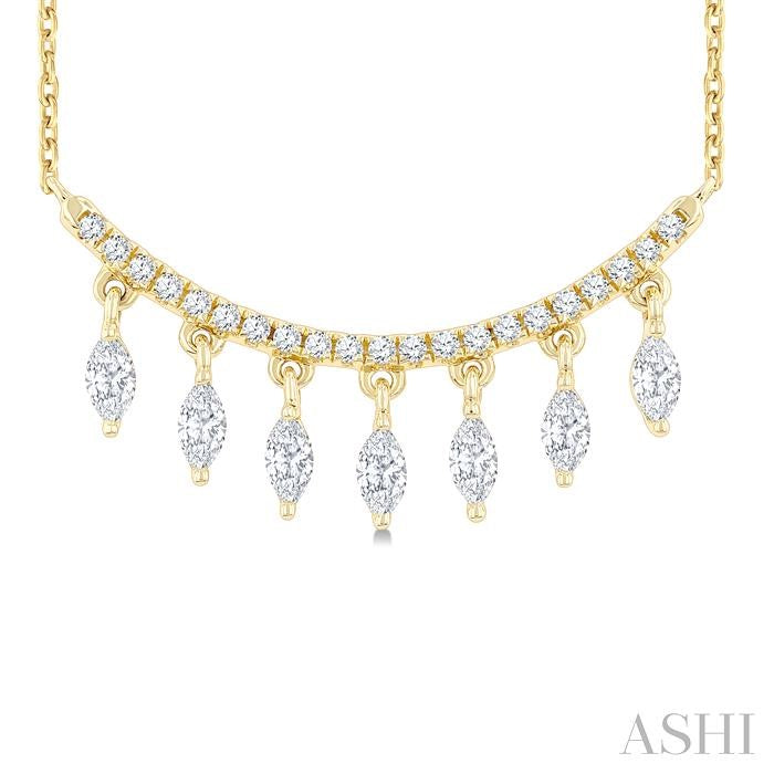 Marquise Shape Diamond Chandelier Fashion Necklace