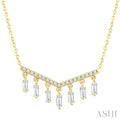 Emerald Shape Diamond Chandelier Fashion Necklace