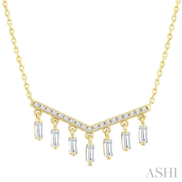 Emerald Shape Diamond Chandelier Fashion Necklace