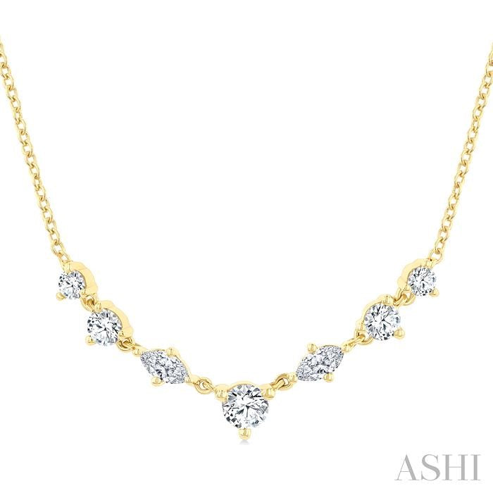 Mixed Shape Diamond Fashion Necklace