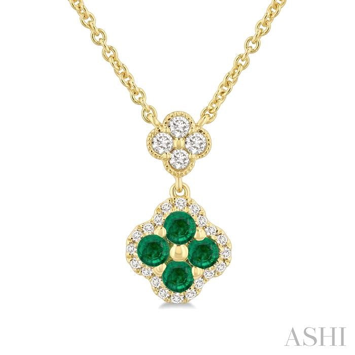 Clover Gemstone & Diamond Station Necklace