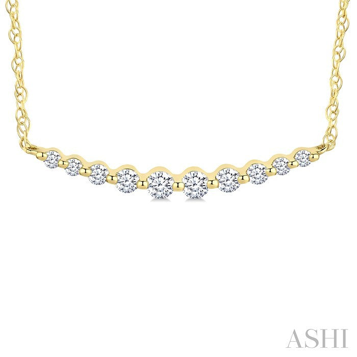 Curved Bar Diamond Fashion Necklace