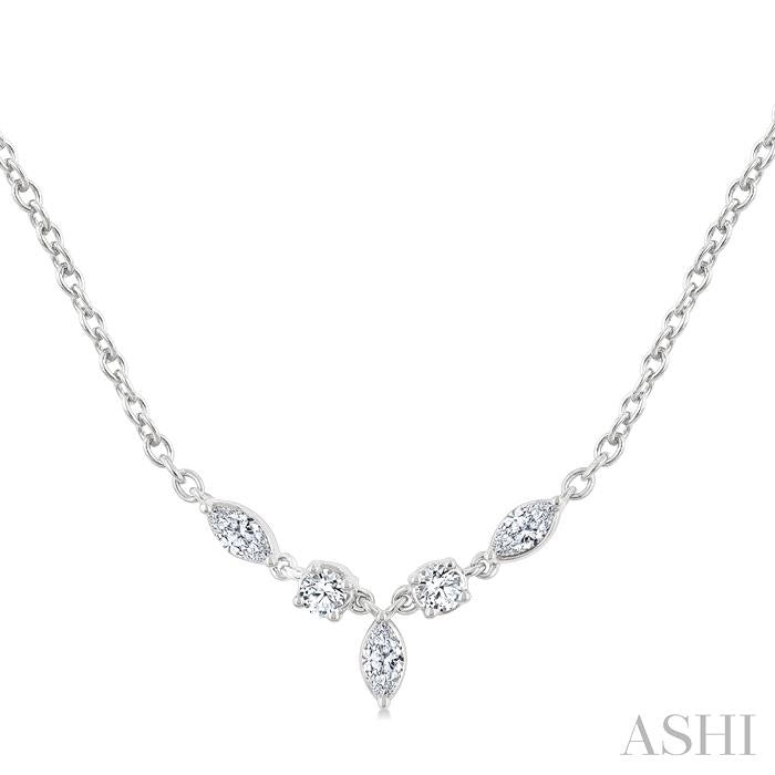 Marquise & Round Shape Diamond Fashion Necklace