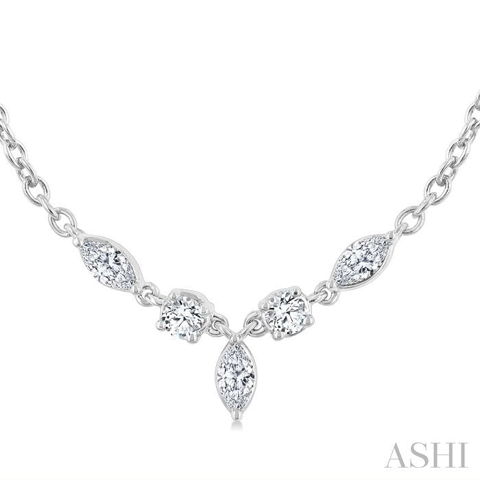 Marquise & Round Shape Diamond Fashion Necklace
