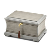 Luxury Giftware by Jere Grey Veneer and Painted Finish Locking Wooden Jewelry Box