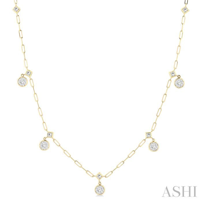 Lovebright Diamond Paperclip Station Necklace