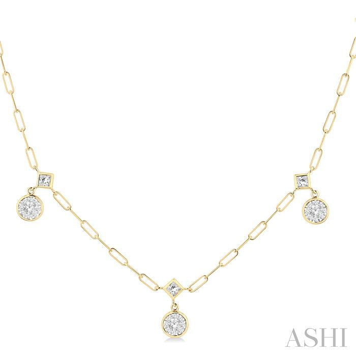 Lovebright Diamond Paperclip Station Necklace