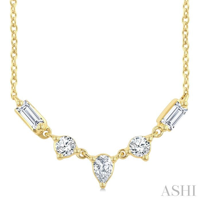 Mixed Shape Diamond Fashion Necklace