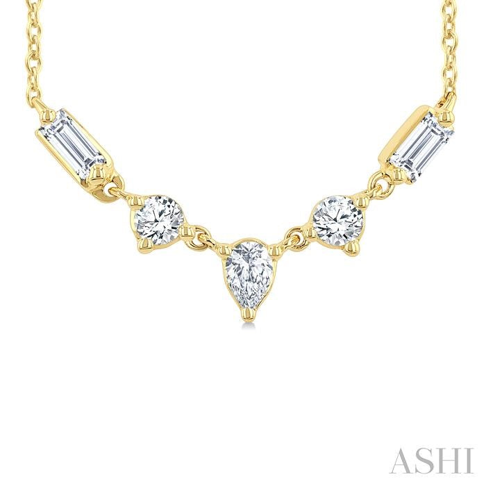 Mixed Shape Diamond Fashion Necklace