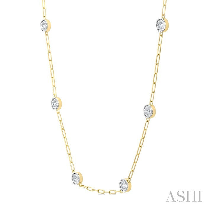 Lovebright Diamond Paperclip Station Necklace