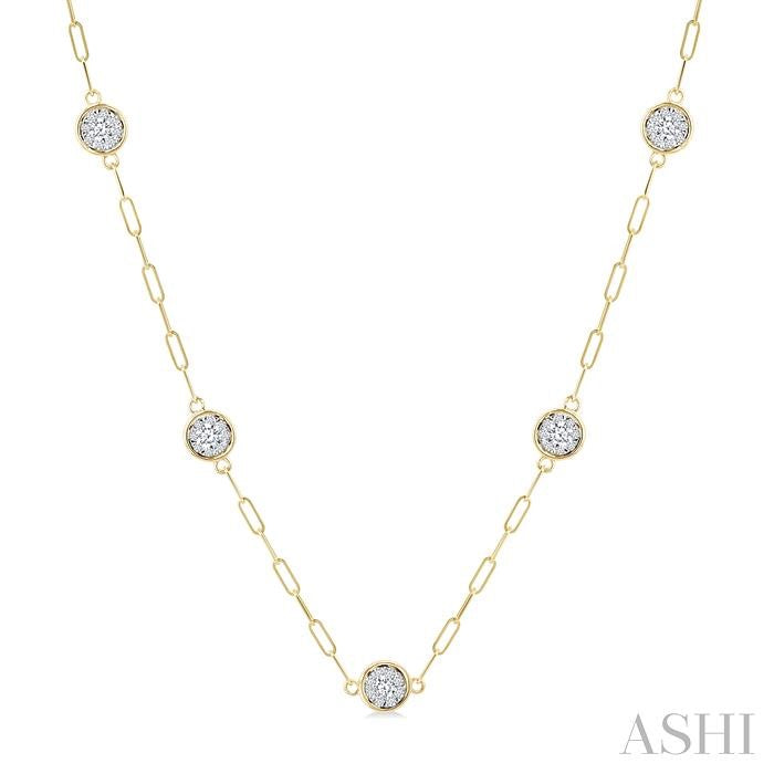 Lovebright Diamond Paperclip Station Necklace