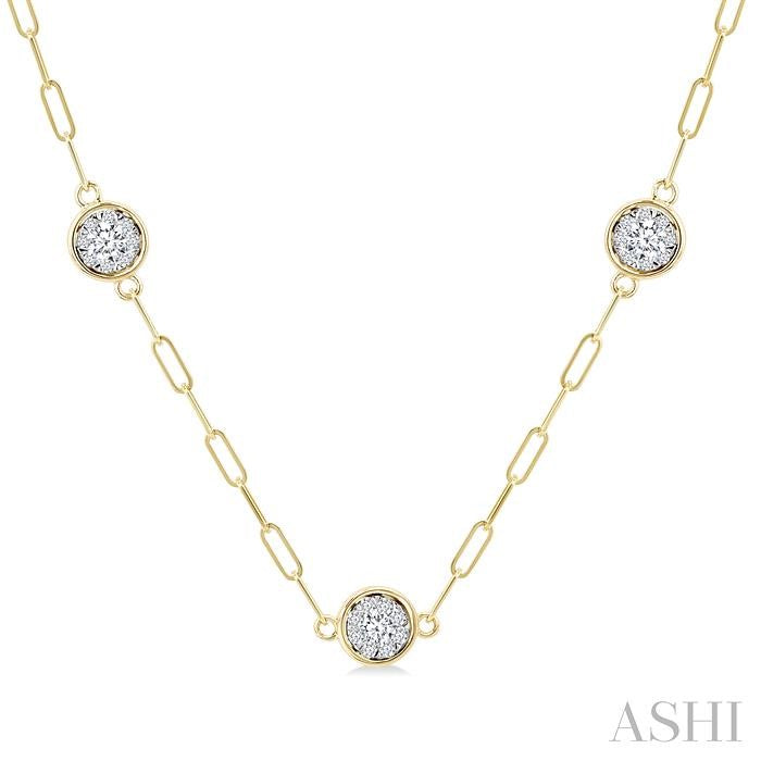 Lovebright Diamond Paperclip Station Necklace