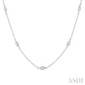 Marquise Shape Diamond Station Necklace