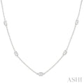 Emerald Shape Diamond Station Necklace