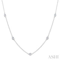 Oval Shape Diamond Station Necklace