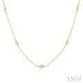 Marquise Shape Diamond Station Necklace