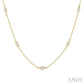 Marquise Shape Diamond Station Necklace