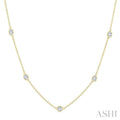 Oval Shape Diamond Station Necklace