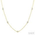 Oval Shape Diamond Station Necklace