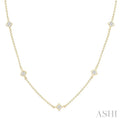 Princess Shape Diamond Station Necklace