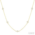 Princess Shape Diamond Station Necklace