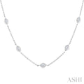 Marquise Shape Diamond Station Necklace