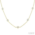 Marquise Shape Diamond Station Necklace