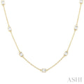Emerald Shape Diamond Station Necklace
