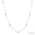 Oval Shape Diamond Station Necklace