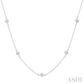 Princess Shape Diamond Station Necklace