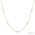 Marquise Shape Diamond Station Necklace