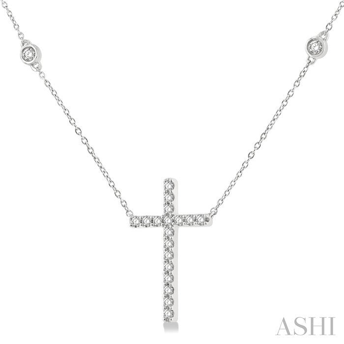 Cross Diamond Fashion Station Necklace