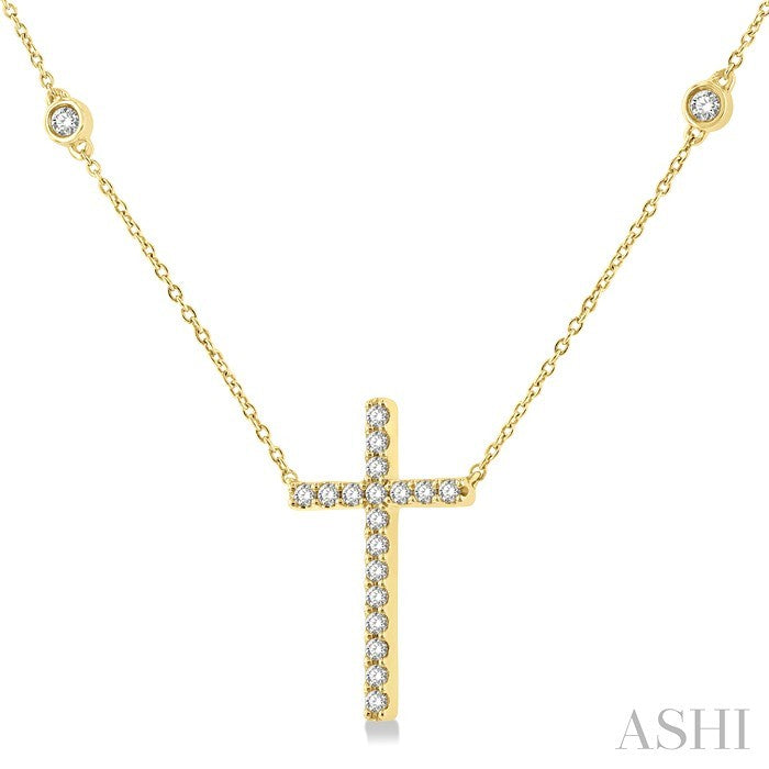 Cross Diamond Fashion Station Necklace