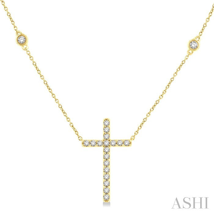 Cross Diamond Fashion Station Necklace