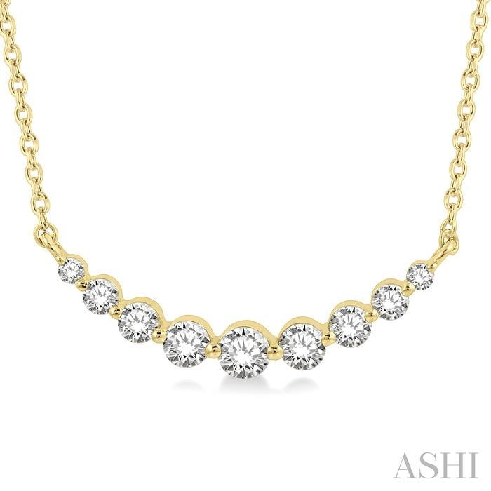 Graduated Diamond Fixed Smile Necklace