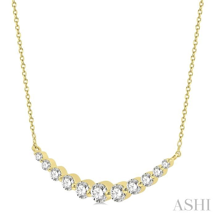 Graduated Diamond Fixed Smile Necklace